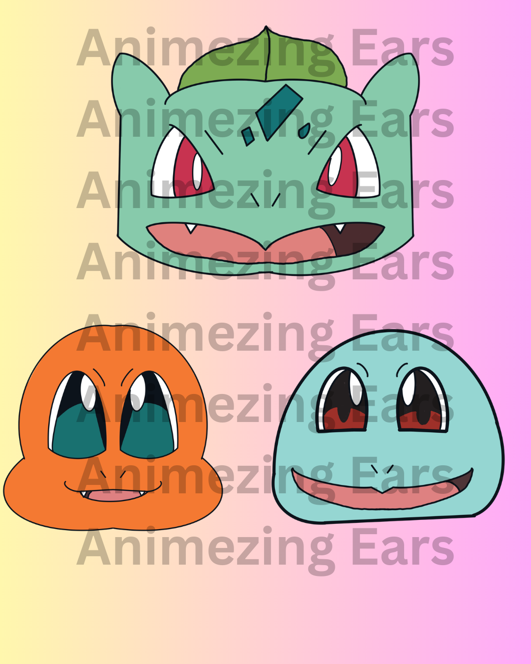 Pokémon Kanto Starter Stickers